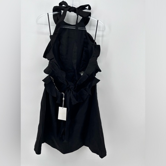Zimmermann Postcard Tie Back Mini Dress in Linen Black Size AU 2 US 8 NWT - Picture 5 of 13